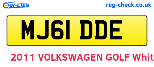 MJ61DDE are the vehicle registration plates.