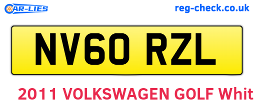 NV60RZL are the vehicle registration plates.