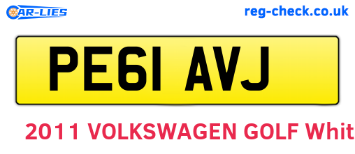 PE61AVJ are the vehicle registration plates.