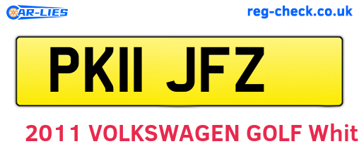 PK11JFZ are the vehicle registration plates.