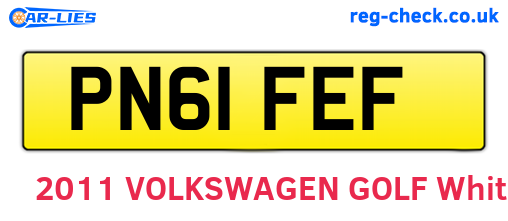PN61FEF are the vehicle registration plates.