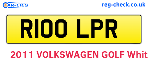 R100LPR are the vehicle registration plates.