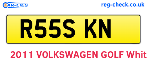 R55SKN are the vehicle registration plates.