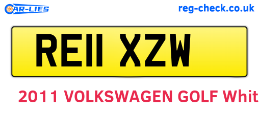 RE11XZW are the vehicle registration plates.