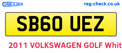 SB60UEZ are the vehicle registration plates.