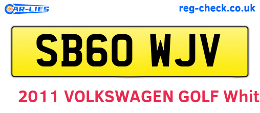 SB60WJV are the vehicle registration plates.
