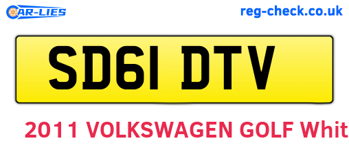SD61DTV are the vehicle registration plates.