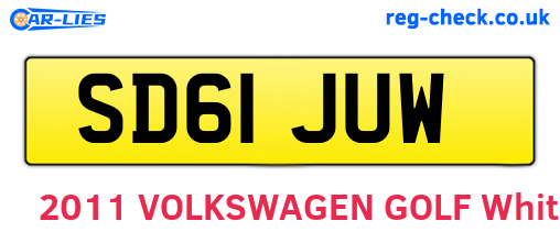 SD61JUW are the vehicle registration plates.