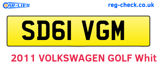 SD61VGM are the vehicle registration plates.