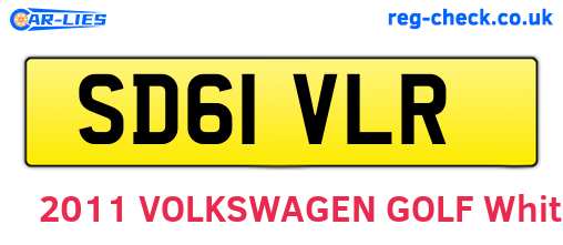 SD61VLR are the vehicle registration plates.