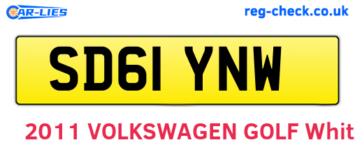 SD61YNW are the vehicle registration plates.