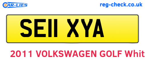 SE11XYA are the vehicle registration plates.