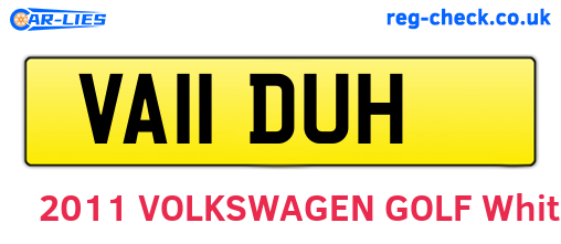 VA11DUH are the vehicle registration plates.
