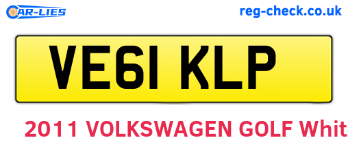 VE61KLP are the vehicle registration plates.