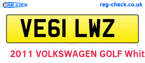 VE61LWZ are the vehicle registration plates.