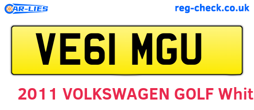 VE61MGU are the vehicle registration plates.