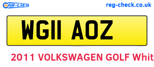 WG11AOZ are the vehicle registration plates.