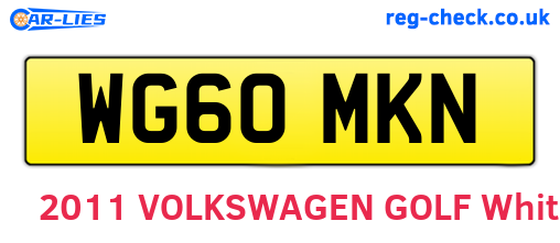 WG60MKN are the vehicle registration plates.