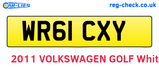 WR61CXY are the vehicle registration plates.