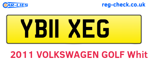YB11XEG are the vehicle registration plates.