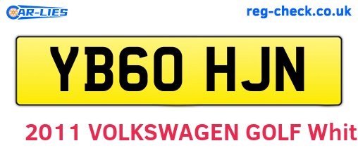 YB60HJN are the vehicle registration plates.