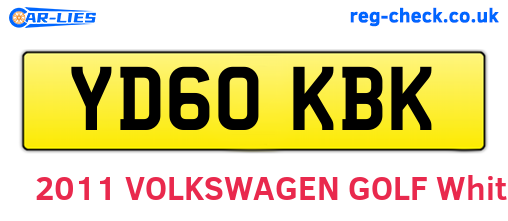 YD60KBK are the vehicle registration plates.