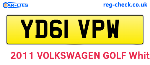YD61VPW are the vehicle registration plates.