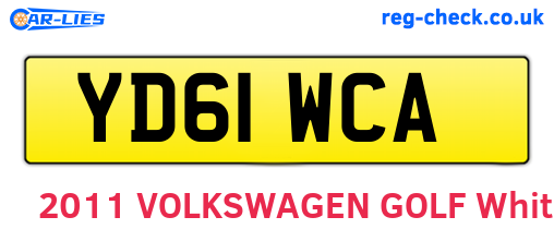 YD61WCA are the vehicle registration plates.