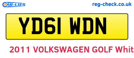 YD61WDN are the vehicle registration plates.