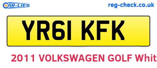 YR61KFK are the vehicle registration plates.