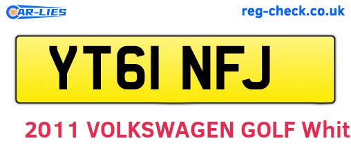 YT61NFJ are the vehicle registration plates.
