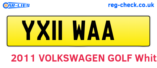YX11WAA are the vehicle registration plates.
