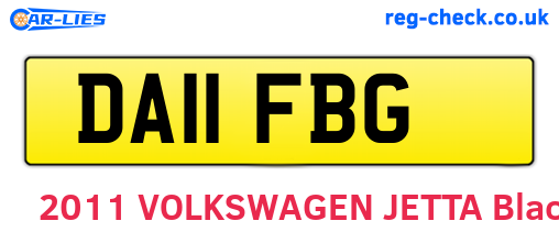 DA11FBG are the vehicle registration plates.