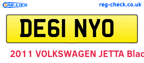 DE61NYO are the vehicle registration plates.