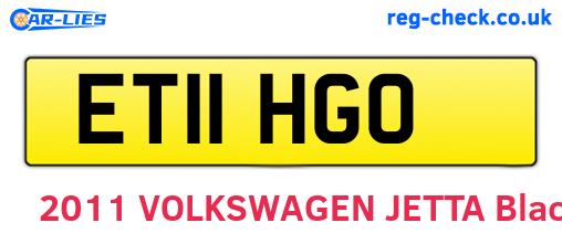ET11HGO are the vehicle registration plates.