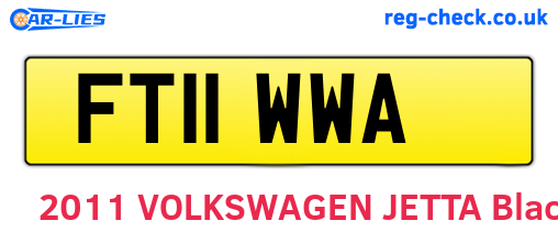 FT11WWA are the vehicle registration plates.
