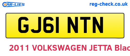 GJ61NTN are the vehicle registration plates.