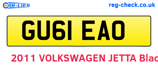 GU61EAO are the vehicle registration plates.