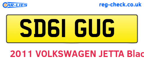SD61GUG are the vehicle registration plates.