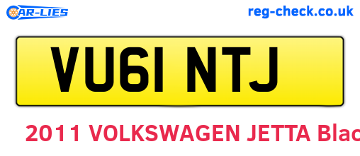 VU61NTJ are the vehicle registration plates.