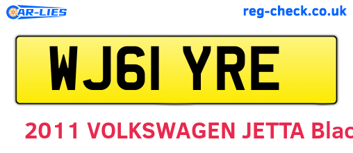 WJ61YRE are the vehicle registration plates.