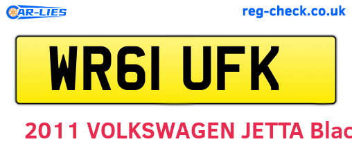 WR61UFK are the vehicle registration plates.
