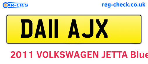 DA11AJX are the vehicle registration plates.