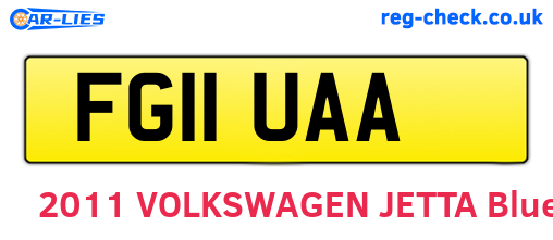FG11UAA are the vehicle registration plates.