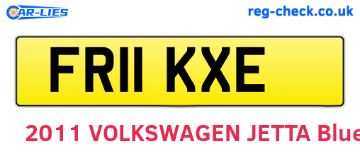 FR11KXE are the vehicle registration plates.