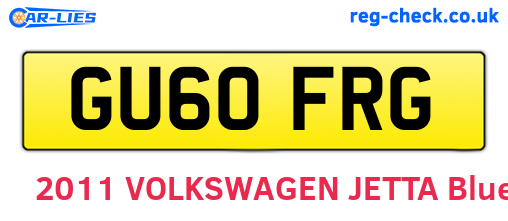 GU60FRG are the vehicle registration plates.