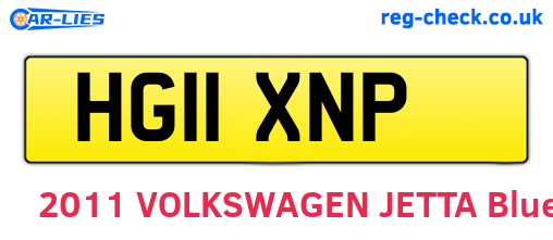 HG11XNP are the vehicle registration plates.