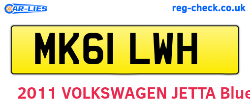 MK61LWH are the vehicle registration plates.
