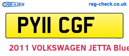 PY11CGF are the vehicle registration plates.