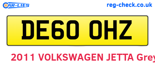 DE60OHZ are the vehicle registration plates.